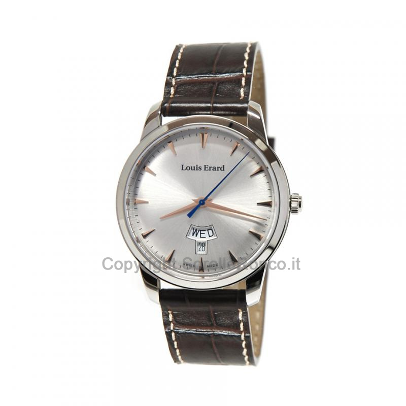 LOUIS ERARD HERITAGE ARGENTO 40MM QUARZO PELLE