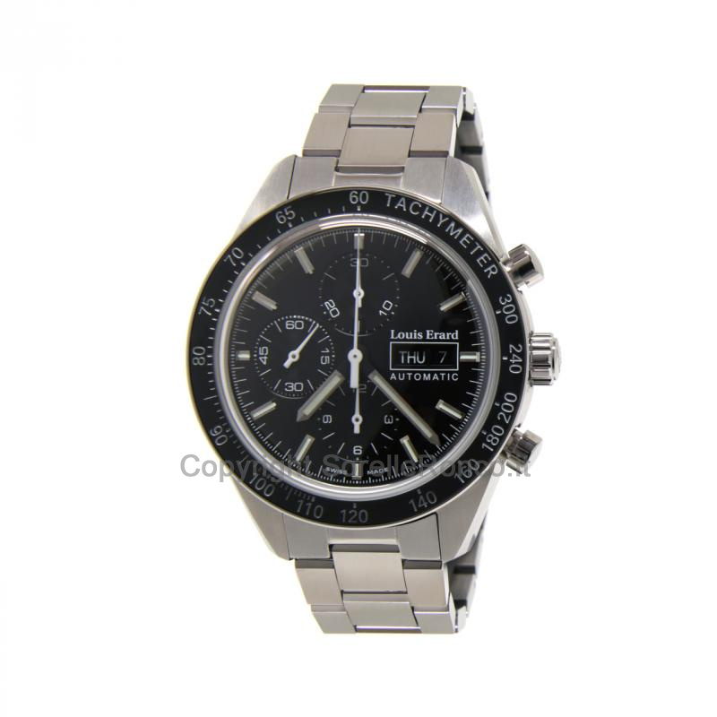 LOUIS ERARD SPORTIVE NERO 44MM AUTO CHRONO ACCIAIO