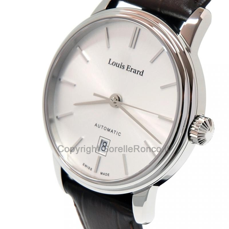 LOUIS ERARD HERITAGE 40MM AUTOMATICO ARGENTO PELLE