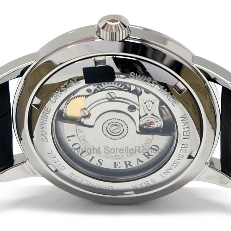 LOUIS ERARD HERITAGE 40MM AUTOMATICO ARGENTO PELLE