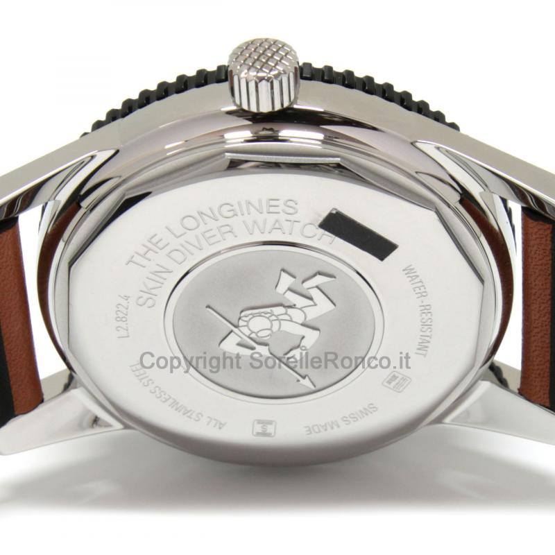LONGINES HERITAGE SKIN DIVER NERO 42MM PELLE