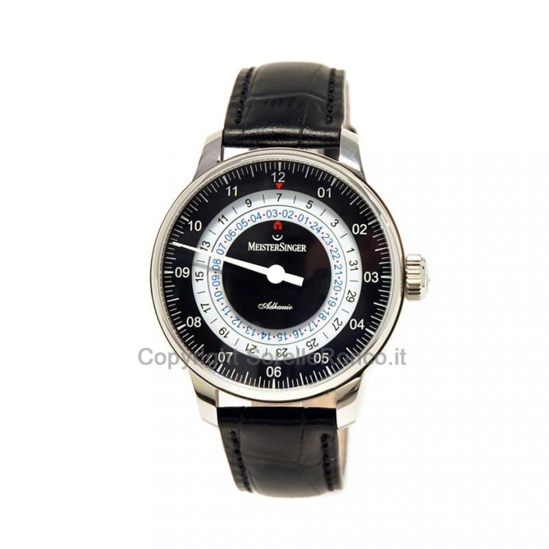 MEISTERSINGER ADHAESIO NERO/BIANCO GMT 43MM