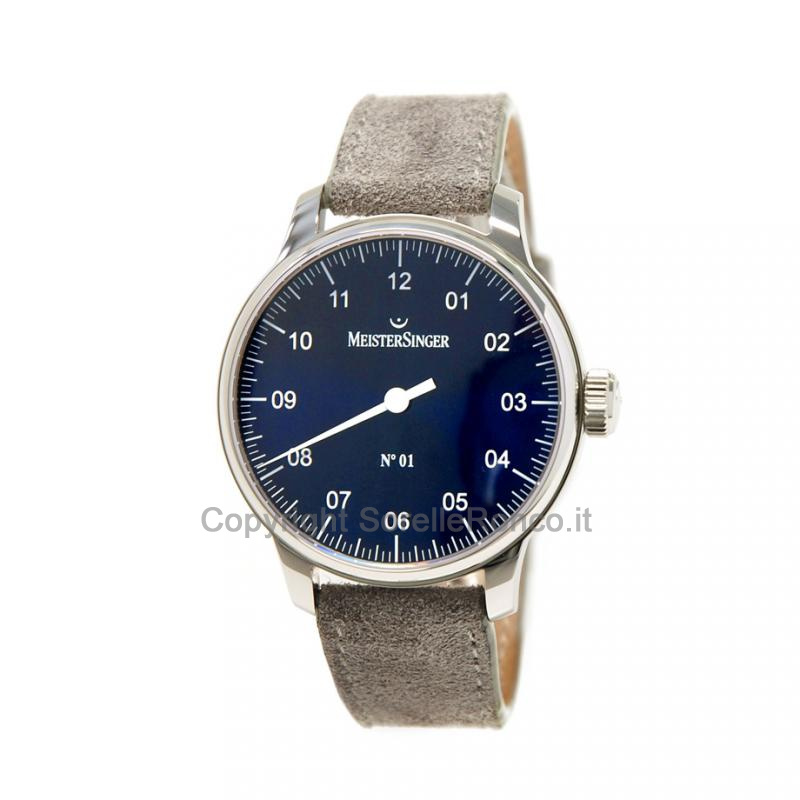 MEISTERSINGER CLASSIC N.1 43MM BLU SUEDE GRIGIO