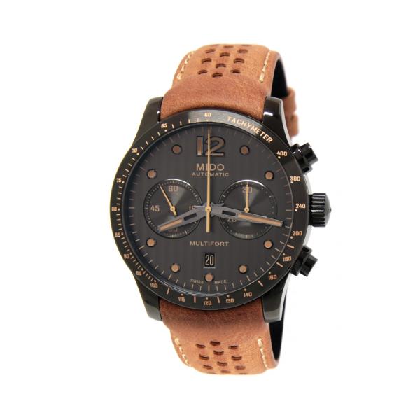 M0256273606110 - Mido Multifort Chrono Antracite 44mm Pelle Marrone