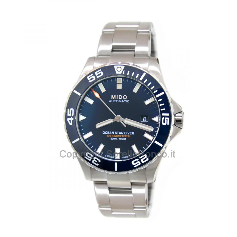 MIDO OCEANS STAR BLU 43MM ACCIAIO CHRONO DIVER 600