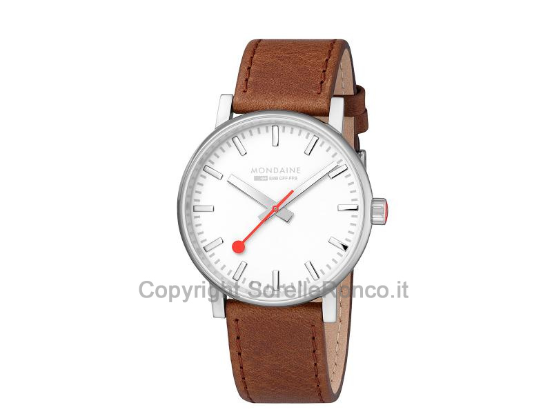 MONDAINE EVO2 SBB 40MM ARGENTO E MARRONE