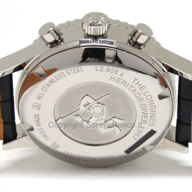 LONGINES HERITAGE SUB 1967 NERO 42MM GHIERA ROSSA