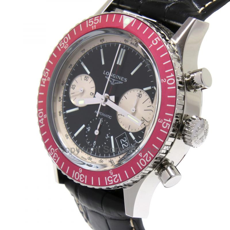 LONGINES HERITAGE SUB 1967 NERO 42MM GHIERA ROSSA