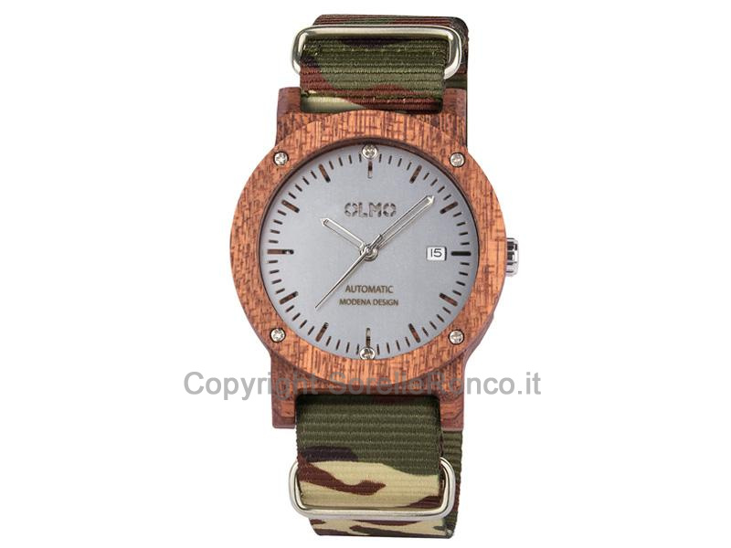 OROLOGIO OLMO IN MOGANO AUTOMATICO 42MM