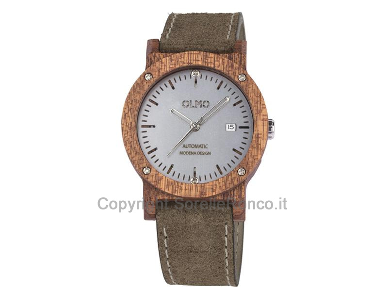 OROLOGIO OLMO AUTOMATICO IN MOGANO 42MM