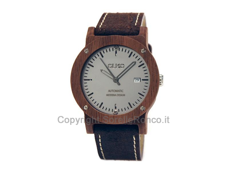OROLOGIO OLMO LEGNO NOCE AUTOMATICO 42MM