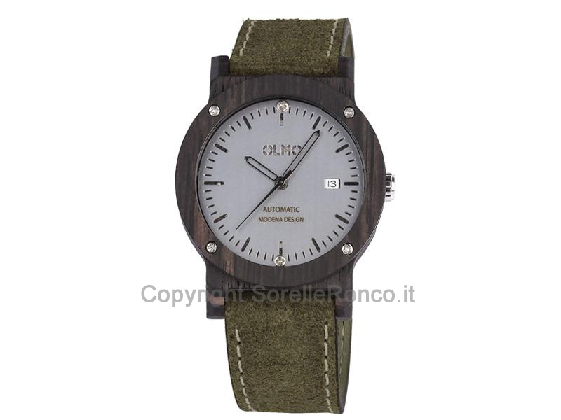 OROLOGIO OLMO AUTOMATIC LEGNO EBANO 42MM