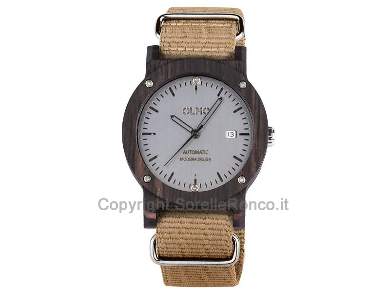 OROLOGIO OLMO AUTOMATIC LEGNO EBANO 42MM