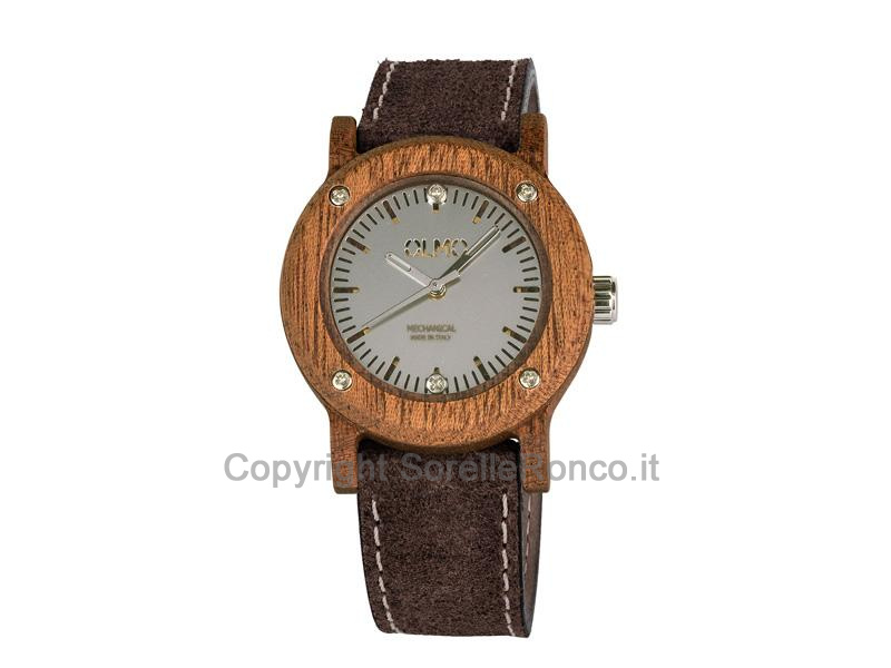 OLMO OROLOGIO LEGNO MOGANO MANUALE 38MM