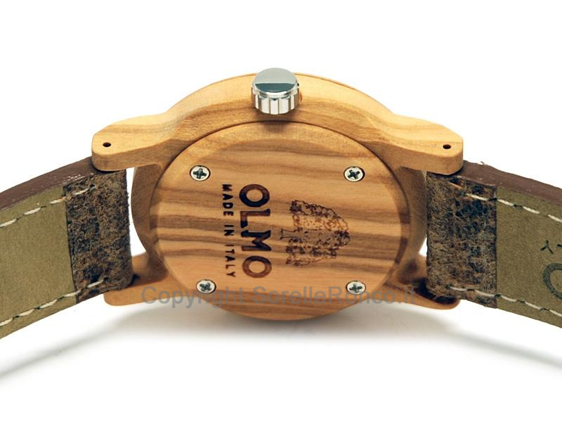 OROLOGIO OLMO LEGNO OLIVO MANUALE 38MM