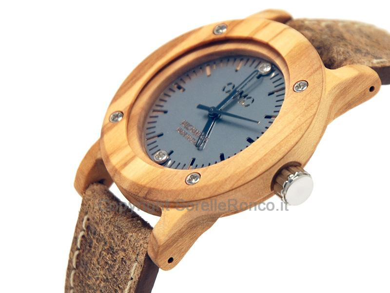 OROLOGIO OLMO LEGNO OLIVO MANUALE 38MM