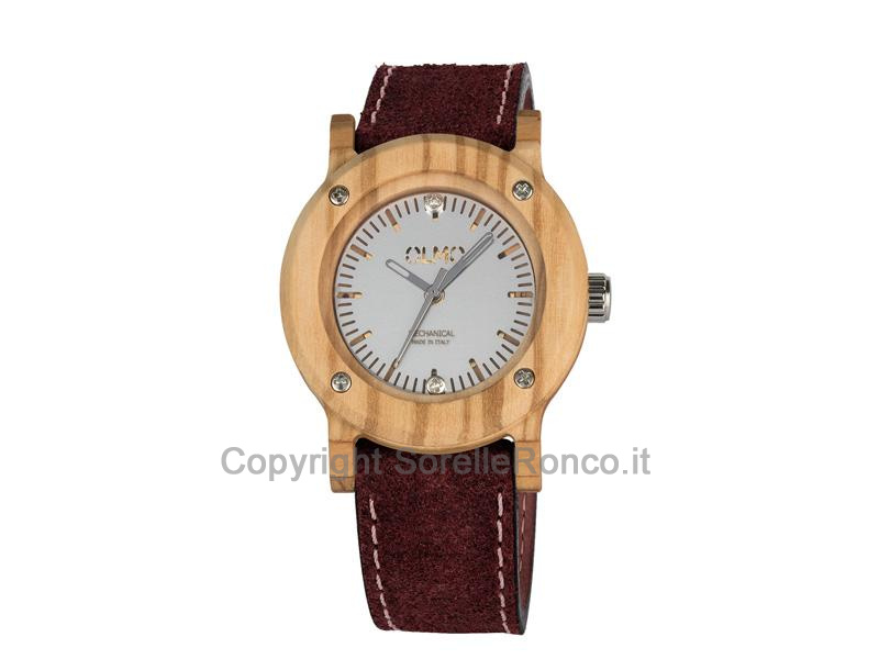OLMO OROLOGIO MANUALE LEGNO OLIVO 38MM