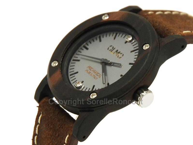 OROLOGIO OLMO LEGNO EBANO MANUALE 38MM