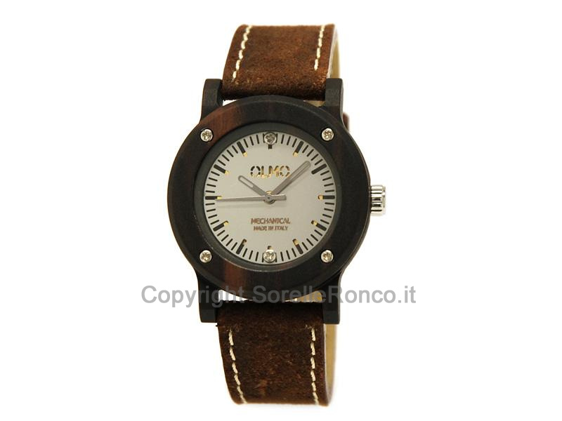 OROLOGIO OLMO LEGNO EBANO MANUALE 38MM