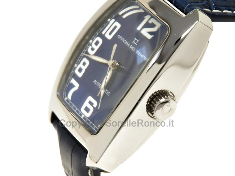 OFFICINA DEL TEMPO 37X40MM BLU PELLE AUTOMATICO