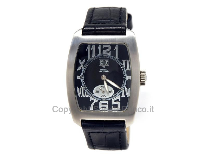 OFFICINA DEL TEMPO 37X40MM NERO PELLE