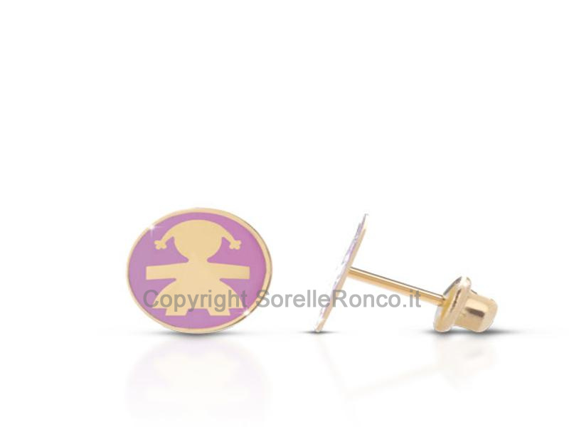 ORECCHINI LEBEBE PRIMEGIOIE BIMBA ROSA