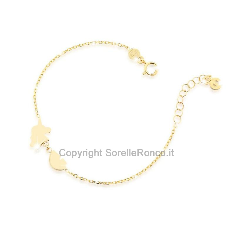 BRACCIALE LEBEBE PRIME GIOIE UNICORNO IN ORO 9KT