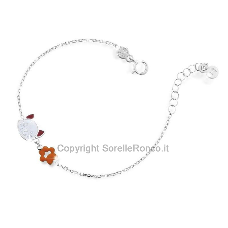 BRACCIALE LEBEBE PRIME GIOIE GATTO IN ORO BIANCO