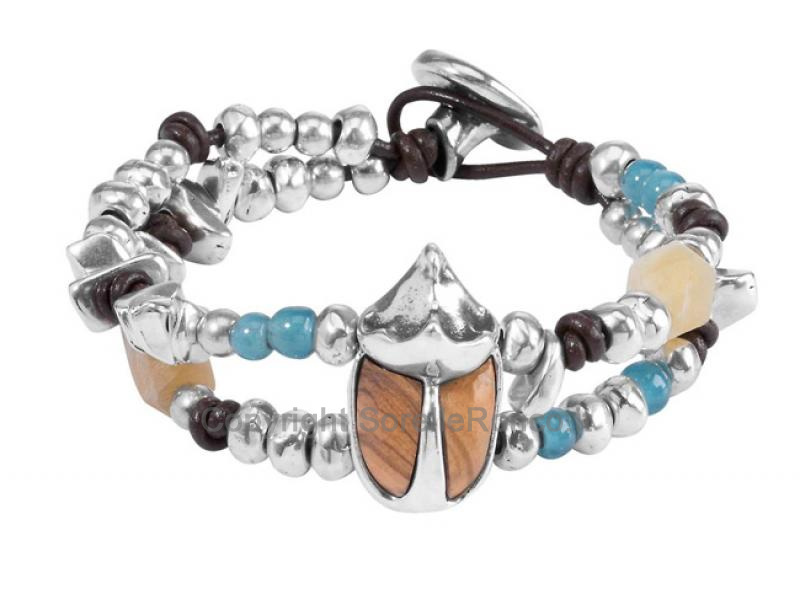 BRACCIALE ESCARA UNODE50 ARGENTO E LEGNO