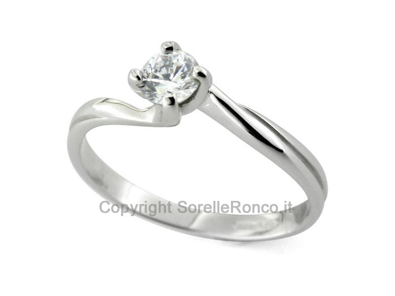 ANELLO SOLITARIO ORO CON ZIRCONI