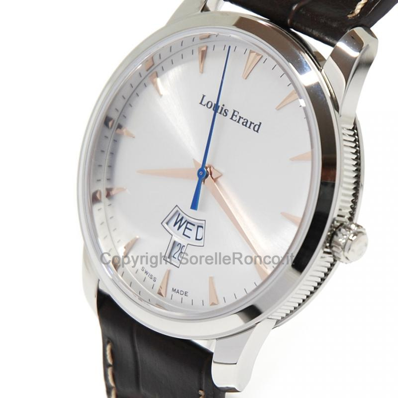 LOUIS ERARD HERITAGE ARGENTO 40MM QUARZO PELLE