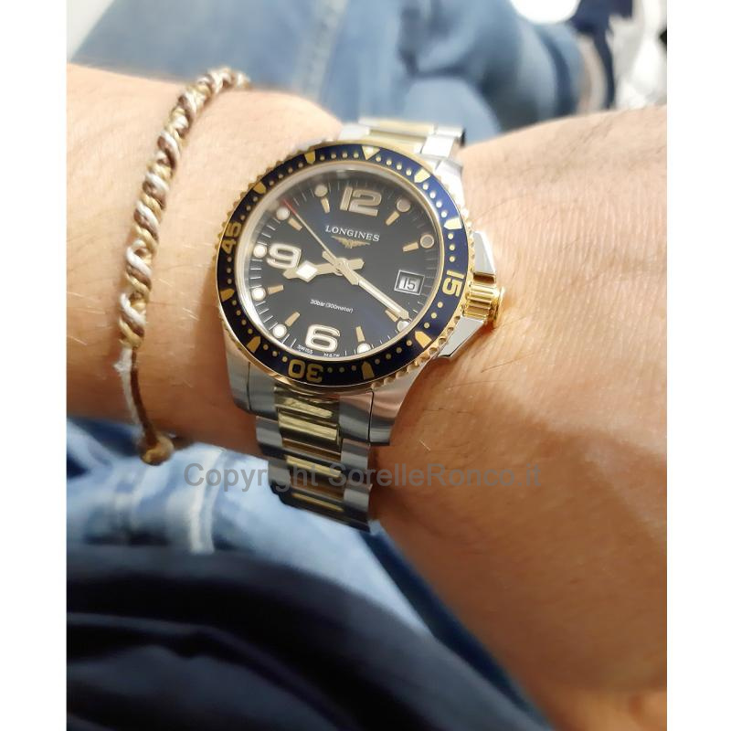 LONGINES HYDROCONQUEST QUARZO BLU 34MM PVD ORO