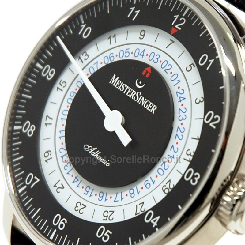 MEISTERSINGER ADHAESIO NERO/BIANCO GMT 43MM