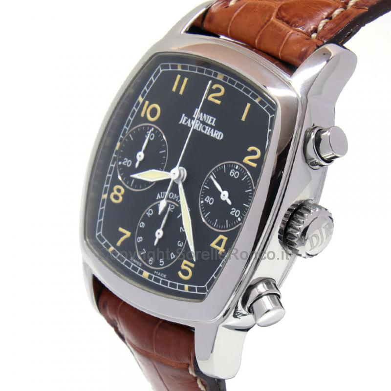 JEANRICHARD CHRONO 35X37MM NERO AUTO PELLE