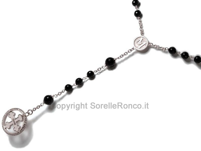 COLLANA ROSARIO ARGENTO ONICE MAGNUM