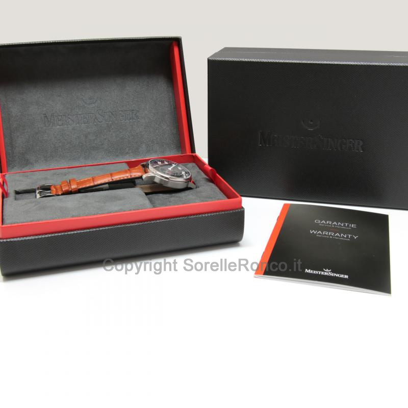 MEISTERSINGER CLASSIC N.2 43MM BLU CINTURINO PELLE