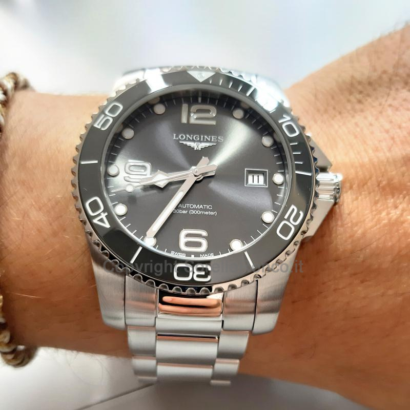 LONGINES HYDROCONQUEST GRIGIO 41MM GHIERA CERAMICA