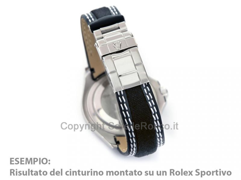 CINTURINO ROLEX TESSUTO TECNICO E CUOIO