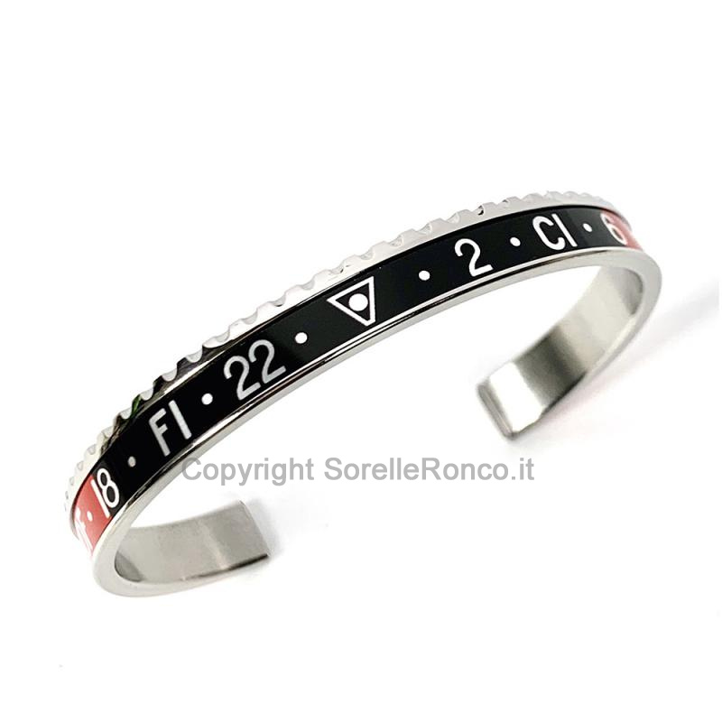 BRACCIALE SPEEDOMETER OFFICIAL ACCIAIO NERO/ROSSO