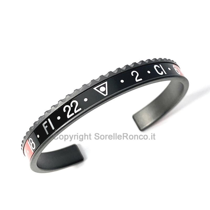 BRACCIALE SPEEDOMETER OFFICIAL ACCIAIO NERO/ROSSO