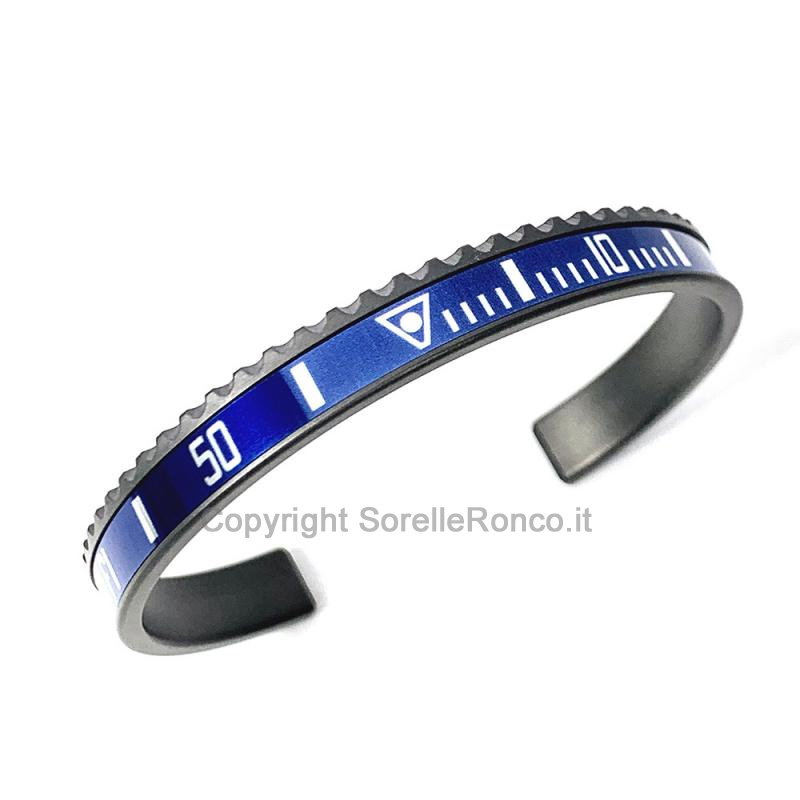 BRACCIALE SPEEDOMETER OFFICIAL ACCIAIO NERO E BLU