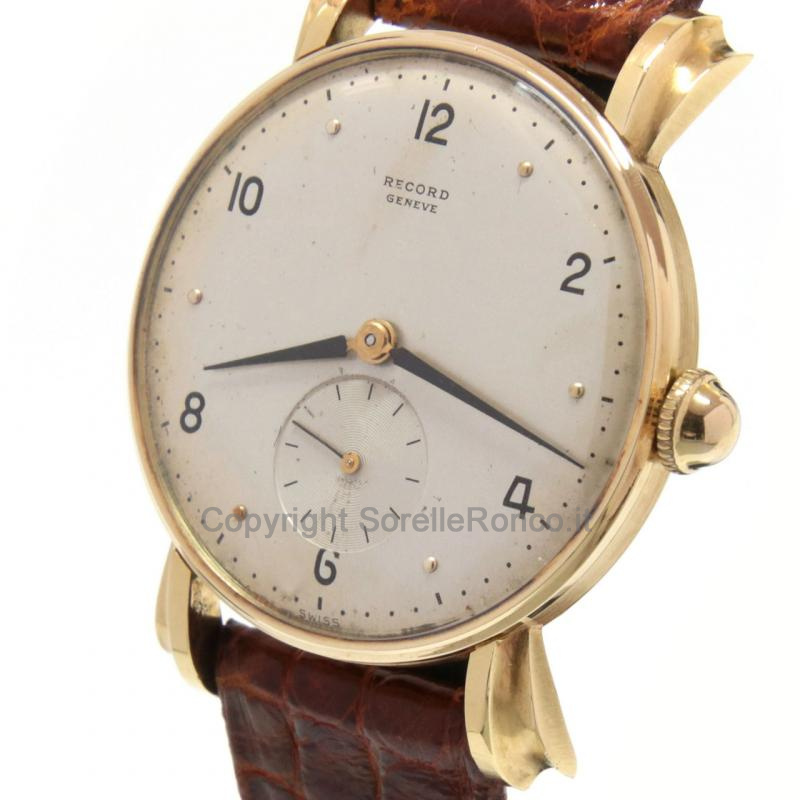 RECORD WATCH 33MM ARGENTO PELLE MARRONE MANUALE