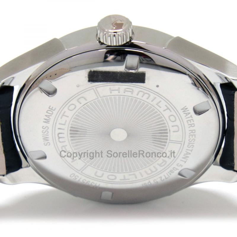 HAMILTON VALIANT SILVER 40MM PELLE NERA AUTOMATICO