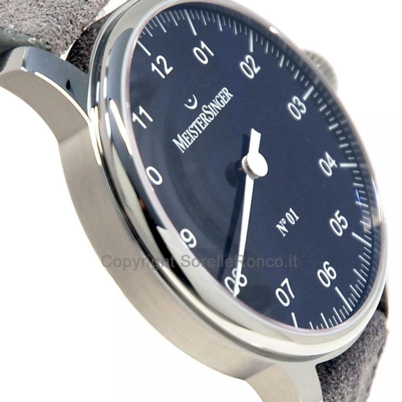 MEISTERSINGER CLASSIC N.1 43MM BLU SUEDE GRIGIO