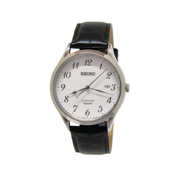 SGEH75P1 - Seiko Classic Bianco 40mm Cinturino Nero Pelle
