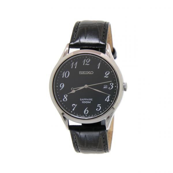 SGEH77P1 - Seiko Classic Nero 40mm Cinturino Nero Pelle