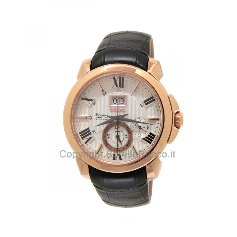 SEIKO PREMIER CINETICO SILVER 42.9MM CASSA ROSÈ