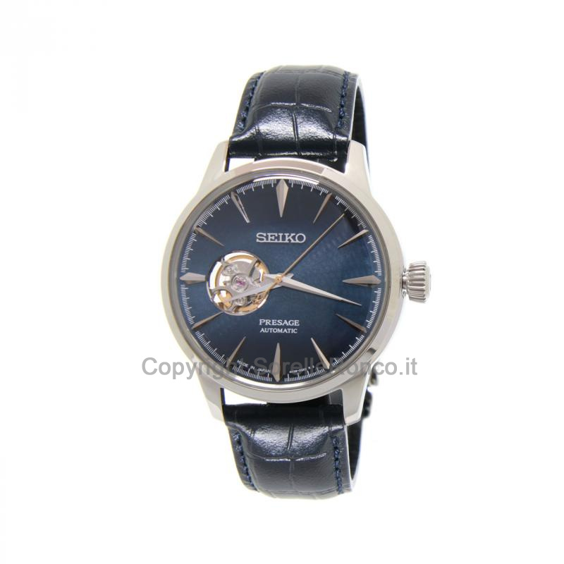 SEIKO PRESAGE SCHELETRATO BLU 40,5MM PELLE BLU
