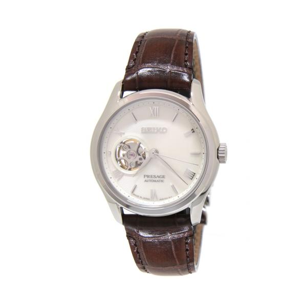 SSA413J1 - Seiko Presage 38,3mm Silver Open Heart Pelle