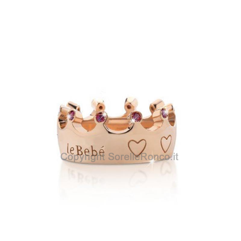 LE BEBE CORONA SILVER PLACCATO ORO ROSA PER OVETTO